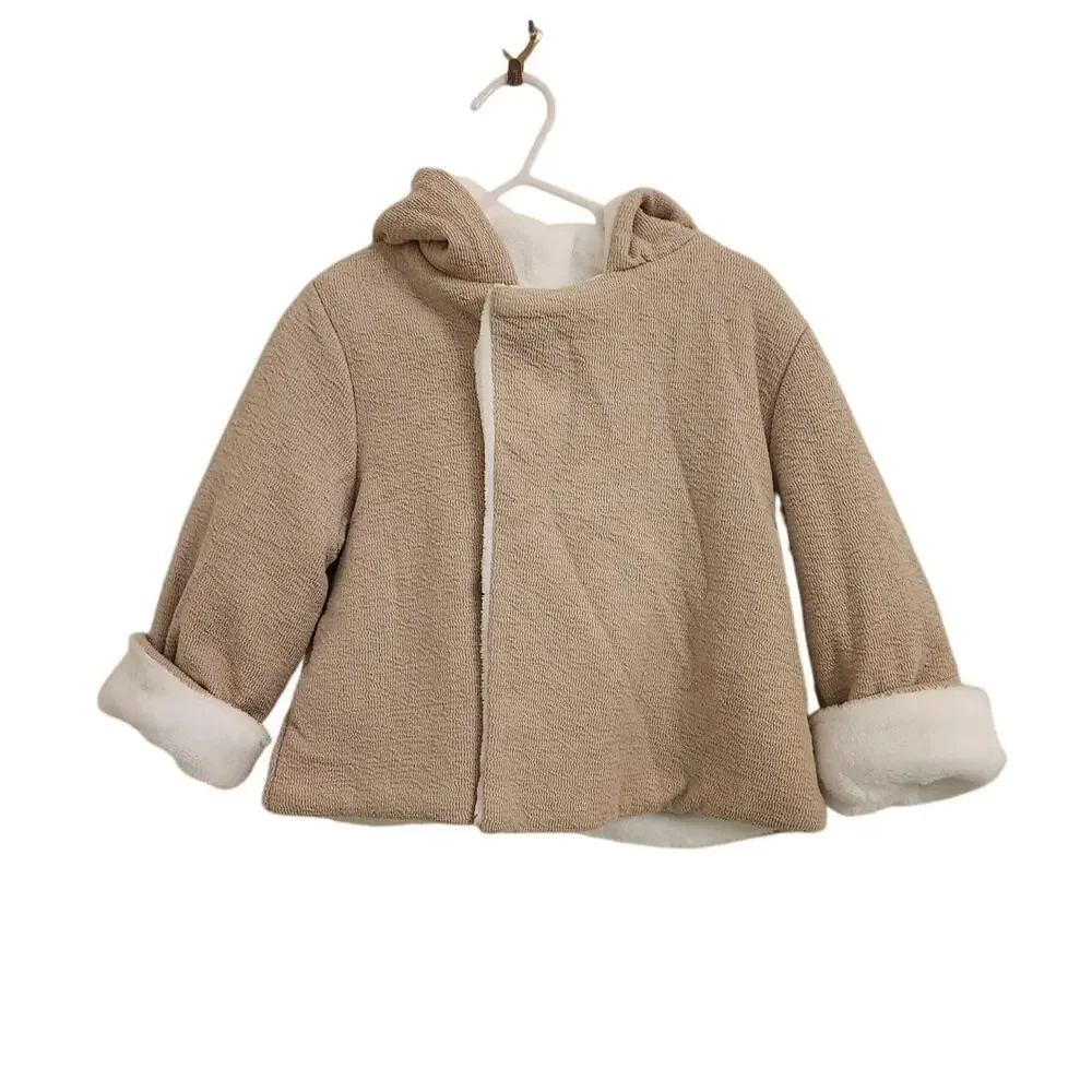 NWT First Impressions Unisex Faux Sherpa Lined Hooded Jacket 24 Months